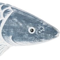 Product Wooden fish in blue and white, fish decoration, wood flour, 35cm, 1 piece