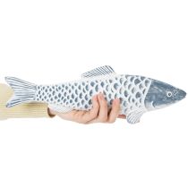 Product Wooden fish in blue and white, fish decoration, wood flour, 35cm, 1 piece