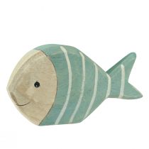 Product Wooden fish decorative fish to stand light blue natural 18×10cm