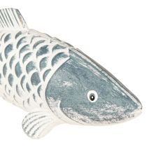 Product Wooden Fish Blue White Pressed Wood 23cm/35cm Set of 2