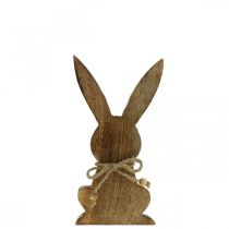 Product Wooden bunny sitting, mango wood, Easter decoration natural colors H18.5cm
