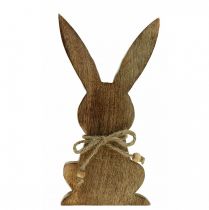 Product Wooden Easter bunny, spring decoration, mango wood natural color H30cm