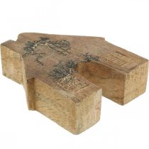 Product Wooden house decoration Christmas house wooden house decoration wooden stand H10cm