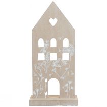 Product Wooden house decorative house table stand wood 28.5cm