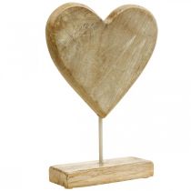 Product Wooden heart heart on a stick deco heart wood natural 25.5cm H33cm