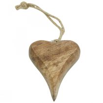 Wooden heart pendant heart wood decoration for hanging 10cm 3pcs
