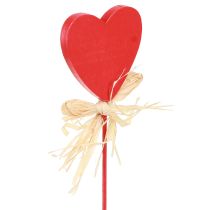 Product Wooden Hearts Decorative Plugs Hearts with Ladybug Red 4cm 16 Pcs