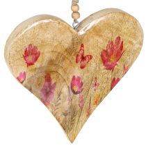 Product Wooden Hearts for Hanging Flowers Natural Pink H18cm 2 Pcs