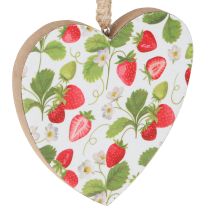 Product Heart Strawberries Hanging Summer Décor Wood 10cm 4pcs