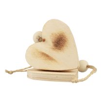 Product Wooden hearts decorative hanger wood decorative hearts burned 8cm 6pcs