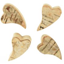 Product Wooden hearts with birch bark Birch hearts Hearts 3-4cm 30pcs