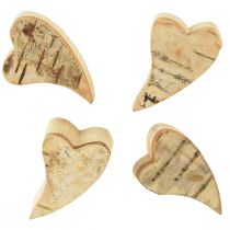 Product Wooden hearts with birch bark Birch hearts Hearts 3–4cm 30 pcs