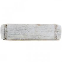 Product Brick shape, brick box, wooden box with metal fittings antique finish, white washed L32cm H9cm