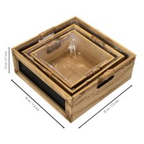 Product Wooden box with chalkboard and insert, 3 sizes set, 30cm