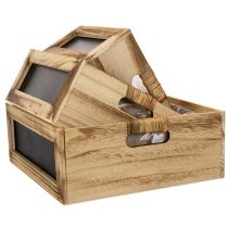 Product Wooden box with chalkboard and insert, 3 sizes set, 30cm