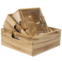 Product Wooden box with chalkboard and insert, 3 sizes set, 30cm