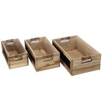 Product Wooden box with chalkboard for labeling, set of 3, 36cm