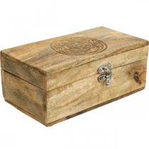 Wooden box with lid jewelry box wooden box 21.5×11×8.5cm