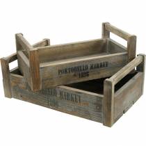 Decorative tray vintage wooden box 39.5 × 23 / 46.5 × 28.5cm set of 2