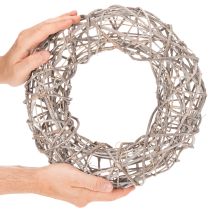 Product Wooden wreath, decorative wreath, natural white, Ø30cm, H9.5cm