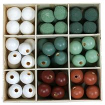 Product Wooden beads/balls for crafting, green assorted, Ø3cm, 36 pieces