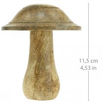Product Wooden mushroom with grooves wooden decoration mushroom mango wood natural 11.5×Ø10cm