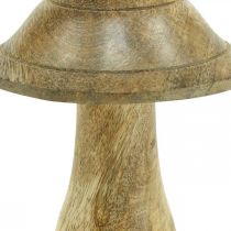 Wooden mushroom with grooves wooden decoration mushroom mango wood natural 11.5×Ø10cm