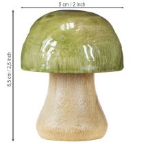 Product Wooden Mushrooms, Autumn Decoration, Mushrooms, Green, Red, Orange, H6.5cm, 9 Pieces
