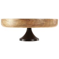 Product Wooden bowl with base decorative bowl wood natural black Ø25cm