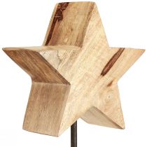 Product Wooden star natural with stick base star decoration 20x9.5x50cm