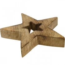 Product Wooden star flamed wooden decoration Christmas star standing 15cm