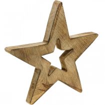 Product Wooden star flamed Standing wooden decoration Christmas 28cm