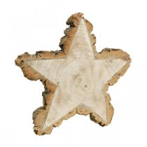 Tree disc, candle tray star, advent decoration, decorative tray made of natural wood Ø23cm