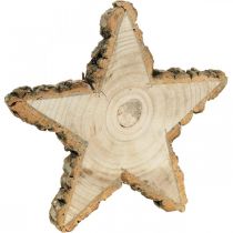 Wooden tray for Advent, star-shaped tree slice, Christmas, star decoration natural wood Ø29cm