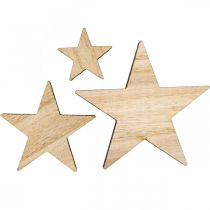 Wooden stars deco sprinkles Christmas nature 3/5/7cm 29p