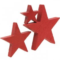 Wooden stars deco sprinkles Christmas red 3/5/7cm 29p