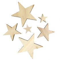 Wooden stars 2.5cm -7cm nature 48pcs