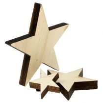 Wooden stars 2.5cm -7cm nature 48pcs
