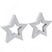 Product Wooden stars scatter decoration Christmas stars white 3cm 72p