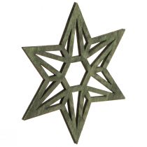 Product Wooden stars Christmas decoration wooden decoration stars green 8 cm 16 pcs