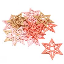 Product Wooden stars Christmas decoration wooden stars orange 8cm 16 pcs