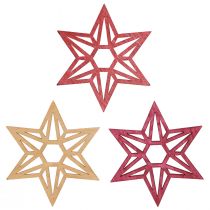 Product Wooden stars Christmas decoration scatter decoration stars berry 8cm 16 pcs
