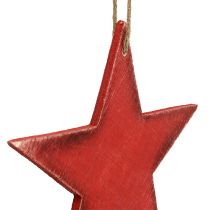 Product Wooden Stars for Hanging 16.5cm/20cm Red 6 pcs