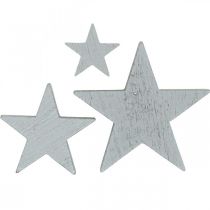 Wooden stars deco sprinkles Christmas gray 3/5/7cm 29p