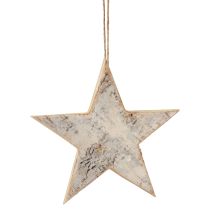 Product Wooden stars decoration decorative hanger rustic decoration white wood Ø20cm