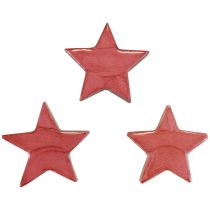 Product Wooden stars decoration Christmas decoration stars pink gloss Ø5cm 8pcs