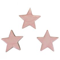Product Wooden stars decoration stars Christmas decoration pink gloss Ø5cm 8pcs