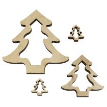 Product Wood decoration Christmas tree nature 2cm - 8cm 32pcs