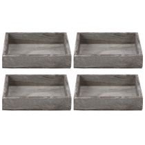 Product Rustic decorative tray for stylish table decoration, 15cm, 4 pieces