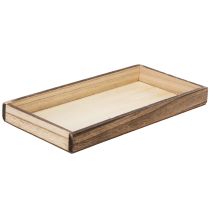 Product Rectangular wooden tray, practical organizer, versatile, robust design, 30cm, 4 pieces
